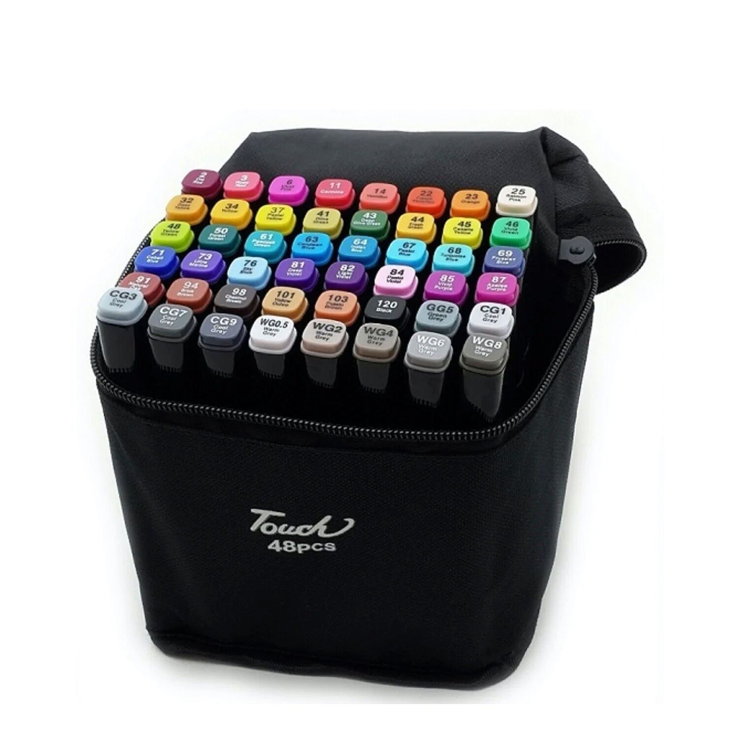 Set di 48 pennarelli in colori assortiti. Doppia punta: fine e larga nello stesso pennarello. Colore: Nero/Multicolore