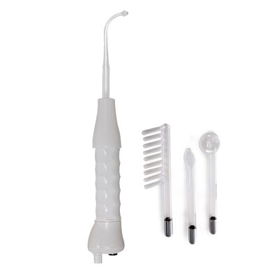 Electroterapia de alta frecuencia, instrumento de belleza portátil. Incluye 4 cabezales. Color: Blanco
