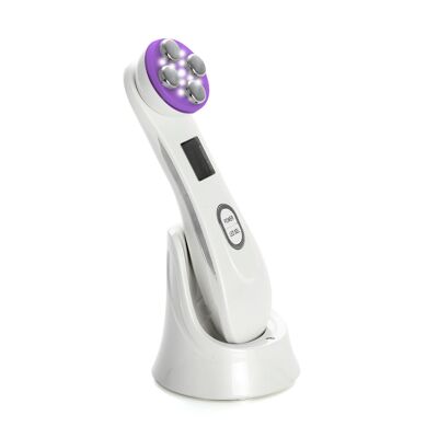 Electroestimulador para la piel con mesoporación, electroporación, radiofrecuencia y tratamiento por luz led. Color: Blanco