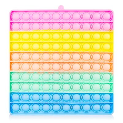 Bubble Pop It, 20 cm. quadrato multicolore. Giocattolo sensoriale antistress, bolle di silicone da spremere e premere.Colore casuale Colore: Multicolore