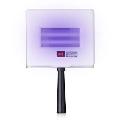 Handheld lamp for detecting skin condition using ultraviolet light. White color