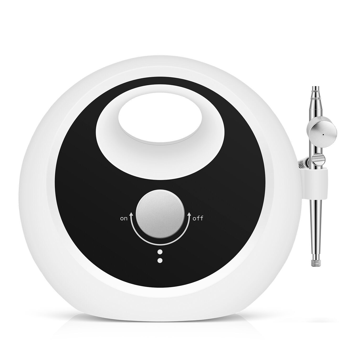 Stazione professionale di iniezione di ossigeno ad alta pressione da tavolo.Pressione dell'aria 370 kpa, portata 9 l/min. Colore bianco