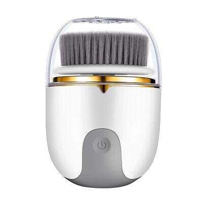 Limpiador facial eléctrico con tres cabezales y frecuencia dual según tipo para conseguir una piel suave y sedosa. Color: Blanco/Oro