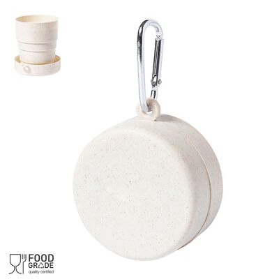 Sainod 220ml collapsible cup, BPA free. Includes carabiner and cap.Color: Taupe