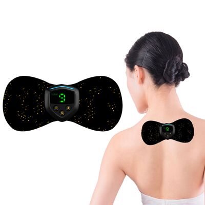Estimulador electrónico EMS DG3Q, especial para cuello y espalda. Ayuda a aliviar el dolor muscular y la fatiga. Batería recargable. Color: Negro