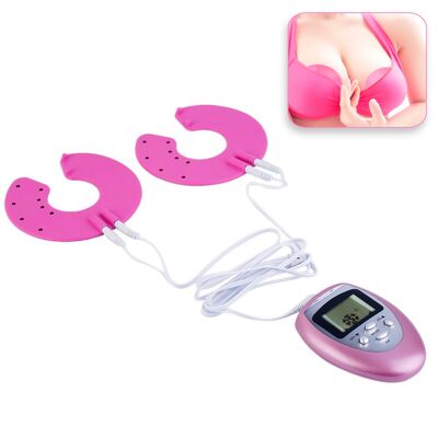 Estimulador muscular EMS para reafirmar los senos. Masajeador de pecho, fisioterapia. Color: Rosa