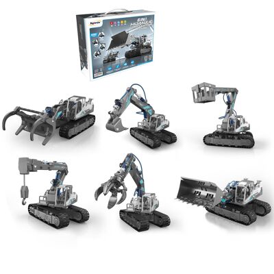 Machines hydrauliques 6 en 1 pour la construction. 223 pièces. Couleur blanche