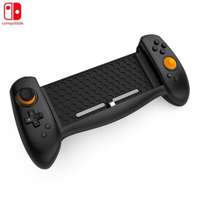 Mando Grip TNS-18133C compatible con Nintendo Switch. Conexión auto, alta ergonomía, motores de vibración, sensores giroscópicos. Color: Negro