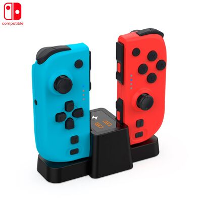 Mandos Bluetooth TNS-1191 tipo Joy-Con compatibles con Nintendo Switch. Batería recargable. Incluye base de carga. Color: Azul/Rojo
