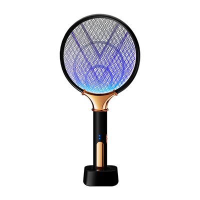 Raquette électrique intelligente pour tuer les moustiques. Batterie au lithium intégrée. Lumière de 360 à 400 NM. Efficace contre les mouches, les moustiques et les mites. La couleur noire