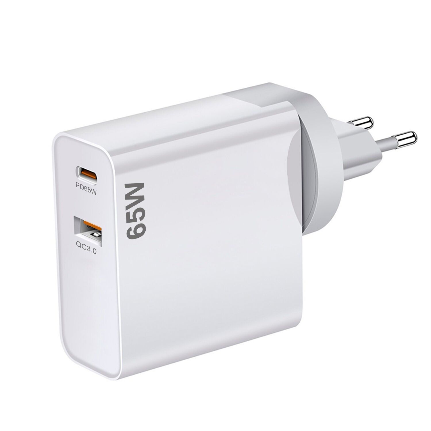 PD65W, QC3.0 USB-Ladegerät.0,18 W. Stecker: US/EU Farbe: Weiß