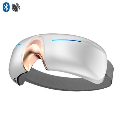 Masajeador ocular con 5 modos: protección ocular, vibración, descompresión, reposo y libre. Reproducción de música Bluetooth. Color: Blanco