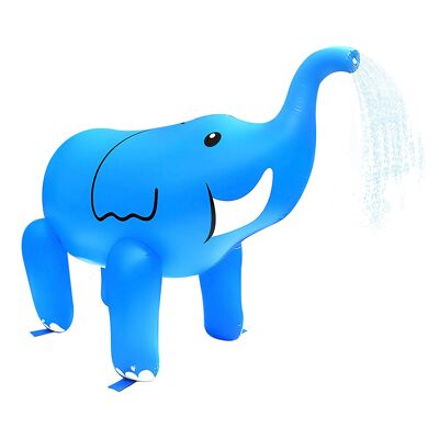 Elefante gigante inflable con aspersor de agua en la trompa. 220x160cm. Color: Azul