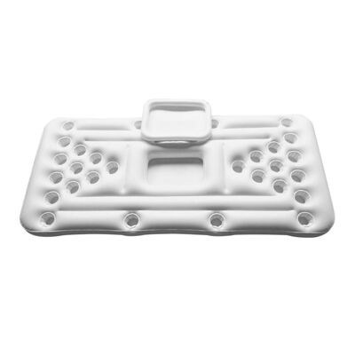 Porta bevande gonfiabile, set da beer pong, bancone da bar per piscina. Colore bianco