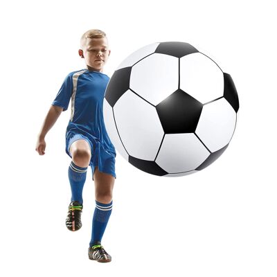 Giant 100cm inflatable soccer ball.Color: White/Black