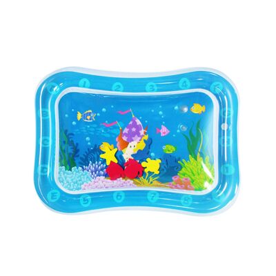 Colchoneta hinchable infantil diseño fondo marino. 70x50cm. Color: Azul