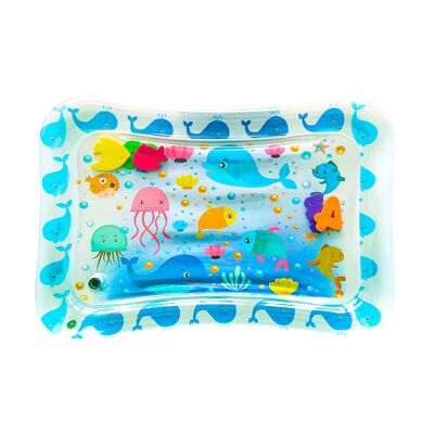 Children's inflatable mattress with a marine life design. 70x50cm. Color blue