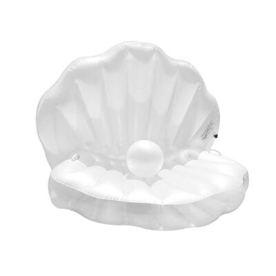 Shell-shaped float with pearl. 150x130cm. White color