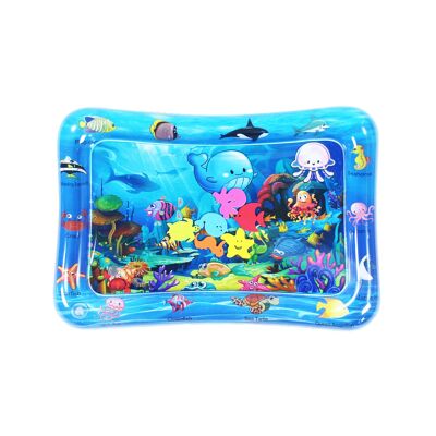 Children's inflatable mattress with an under-the-sea design. 70x50cm. Color blue
