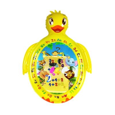Inflatable duck-shaped mattress with animal design. 91x71cm.Color: Yellow