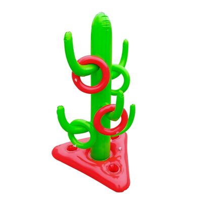 Inflatable cactus with 5 rings. Game of skill and aim. 66x110cm.Color: Green