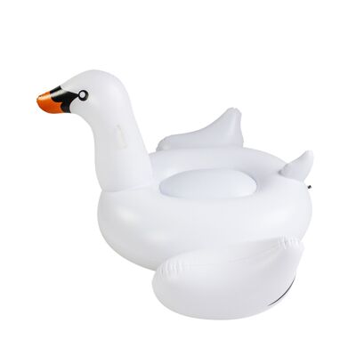 Swan-shaped inflatable mattress. 150x150cm. White color