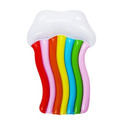 Inflatable mattress in the shape of a cloud and rainbow. Headrest, floating bed. 168x110cm.Color: Multicolor