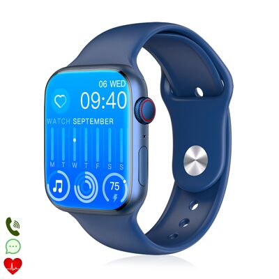 Smartwatch W29 Max with 2.1 and always on mode. 24h heart rate monitor, blood oxygen, body thermometer, app notifications. Color blue