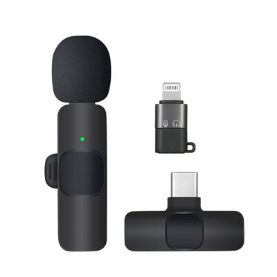 Microphone sans fil de diffusion professionnel K9. Pour iPhone, Android, PC. La couleur noire