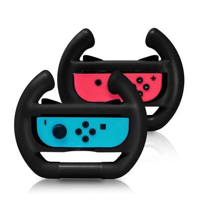 Volante Dobe para mando Joy-Con de Switch. Incluye 2 unidades. Color: Negro