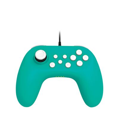 Mando Dobe con cable compatible con Switch. Equipado con funciones de vibración del motor e indicador del canal de conexión Color: Verde