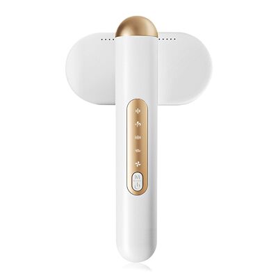 Brosse anti-peluches domestique à deux têtes. Compact et portable, avec batterie rechargeable. Couleur blanche