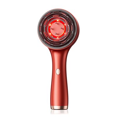 Peigne de soin capillaire avec traitement à la lumière rouge 850 nm. Masseur de cuir chevelu. Couleur rouge