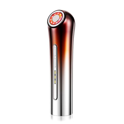 Instrumento de belleza facial. función EMS micro electricidad + pulso, combinada con la introducción de esencia, acelera la absorción de nutrientes por la piel. Color: Bronce/Plata