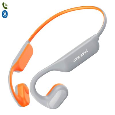 Casque de sport de type ouvert, Bluetooth 5.0, jusqu'à 15 heures d'autonomie. Confort maximal, haute qualité sonore. Gris
