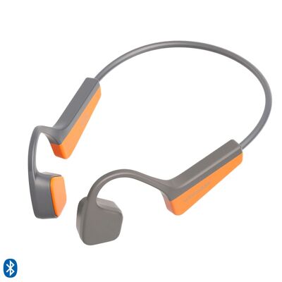 Casque de sport à conduction osseuse, Bluetooth 5.2, jusqu'à 10 heures d'autonomie. Confort maximal, haute qualité sonore. Gris