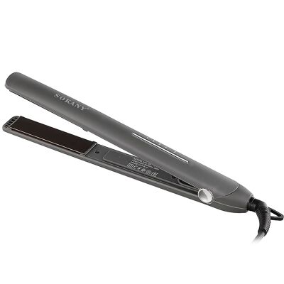 Plancha de pelo cerámica, temperatura ajustable, PTC placa, protección anti quemaduras Color: Negro