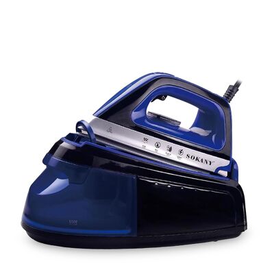 Centro stirante a vapore 2400w, 1.2L, Teflon. Funzione di controllo della potenza, vapore regolabile, verticale. Colore blu