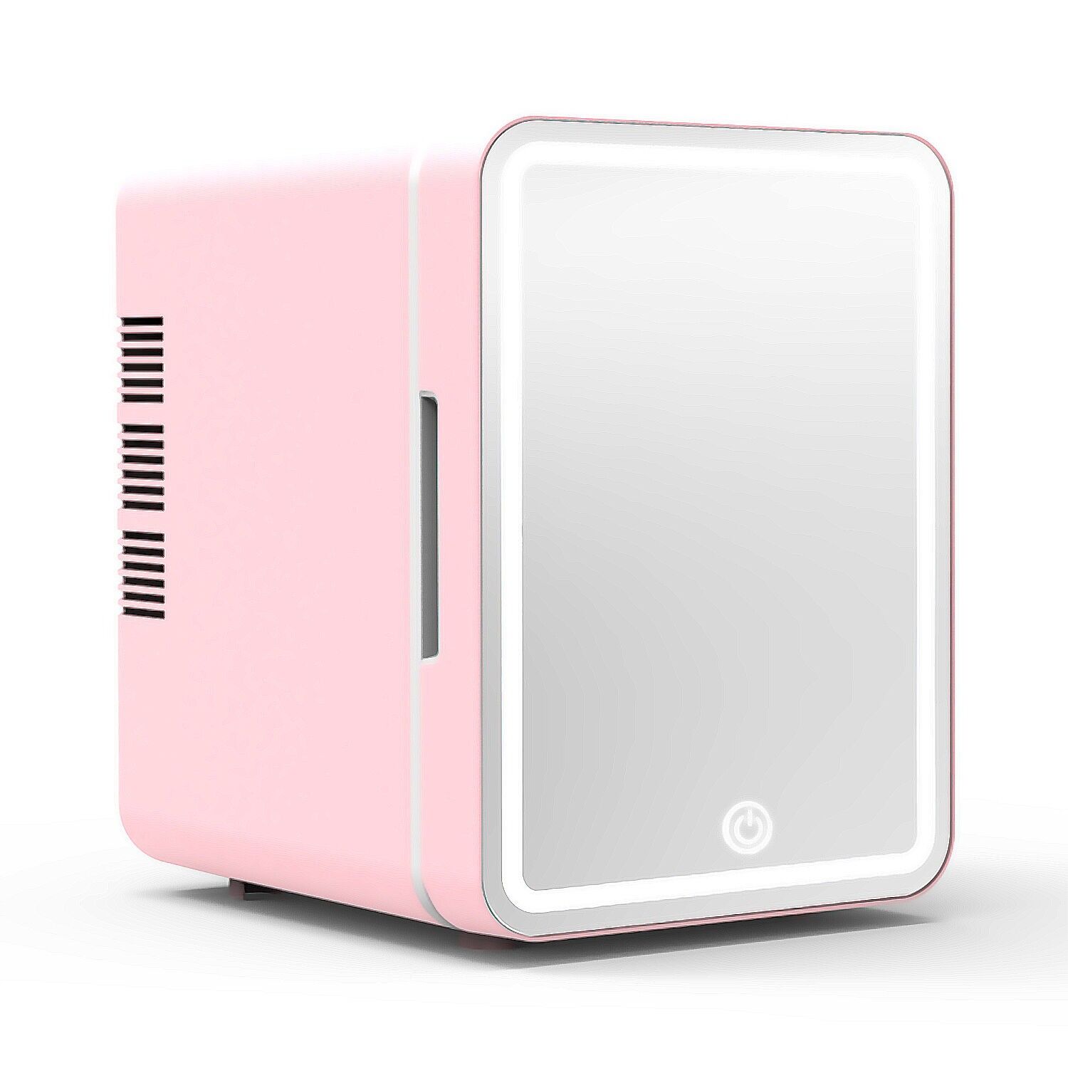 Kosmetikkühlschrank, tragbarer 6-Liter-Mini-Make-up-Kühlschrank, LED-Spiegelbeleuchtungsmodus. Kälte/Wärme (2-65 gr C) Farbe: Rosa