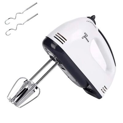 Batidora de mano doble con 180W de potencia y 7 velocidades. Color: Blanco