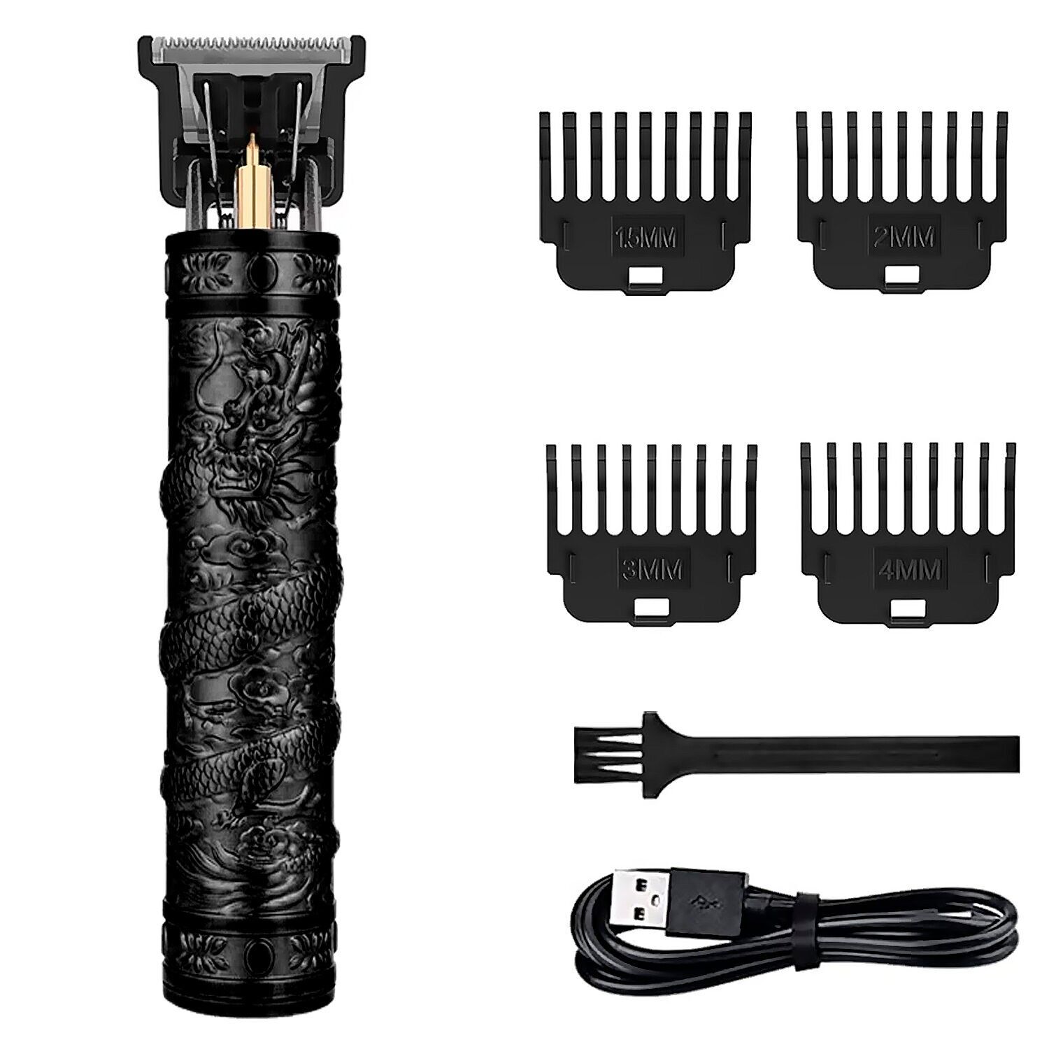 Tondeuse à cheveux et à barbe à piles. 6000 tr/min et un niveau sonore inférieur à 55 dB. La couleur noire