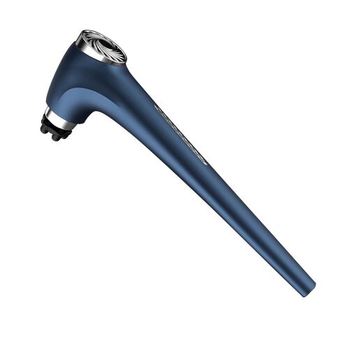 Pistola de masaje fascia de mango largo. Con 4 cabezales diferentes y 5 niveles de potencia. Color: Azul Oscuro