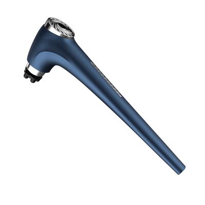 Pistola de masaje fascia de mango largo. Con 4 cabezales diferentes y 5 niveles de potencia. Color: Azul Oscuro