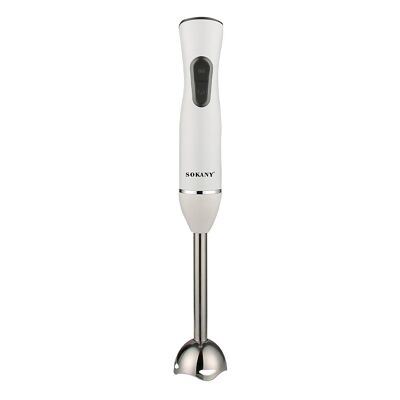 Batidora de mano de 600W con dos velocidades, diseño ergonómico y brazo de acero inoxidable apto para lava vajillas. Color: Blanco
