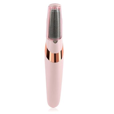 Lima eléctrica para los pies, recargable y con dos niveles de potencia. Color: Rosa