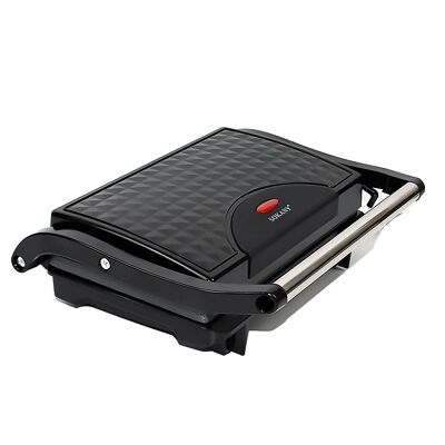 Gril de 1200W. Doble placa de cocción, antiadherente, lavable en lavavajillas. Color: Negro