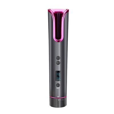 Rizador de pelo con giro automático, 4 niveles de temperatura y 6 ajustes de temporización. Color: Negro