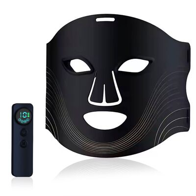 Maschera viso con trattamento di luce a LED con 7 colori e 3 livelli di intensità luminosa. Colore nero