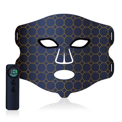 Maschera facciale con trattamento di luce a LED, ringiovanimento della pelle con vibrazione fotonica. Con 4 modalità di utilizzo e 3 livelli di luminosità. Colore nero