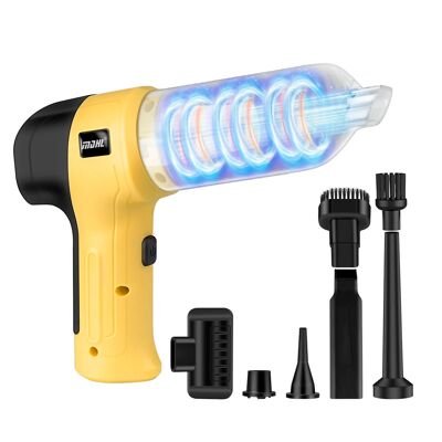 Aspirateur et souffleur à main 5 en 1. Avec une puissance maximale de 120W. Couleur : Jaune
